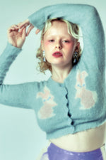 Load image into Gallery viewer, PRISTINE SPRING 2023 BUNNY FLUFFY ALPACA CROPPED CARDIGAN
