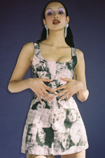 Load image into Gallery viewer, PRISTINE X RATED PRINT PINK COTTON CORSET DRESS SUSTAINABLE FASHION CLOTHING
